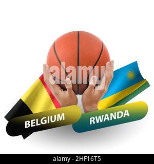 Match de basket-ball, équipes nationales belgique contre rwanda Banque D'Images