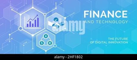 Les icônes de la finance et de la technologie se connectent : la transformation numérique et l'innovation Illustration de Vecteur