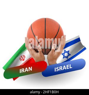 Match de basket-ball, équipes nationales iran contre israël Banque D'Images