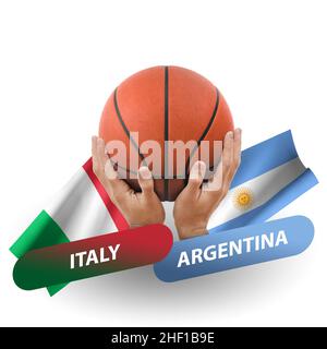 Match de basket-ball, équipes nationales italie contre argentine Banque D'Images