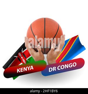 Match de basket-ball, équipes nationales kenya vs rd congo Banque D'Images