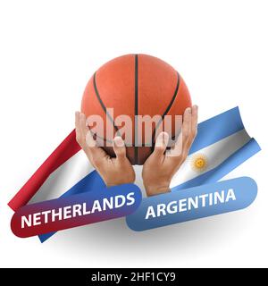 Match de basket-ball, équipes nationales pays-bas contre argentine Banque D'Images
