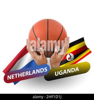 Match de basket-ball, équipes nationales pays-bas contre ouganda Banque D'Images