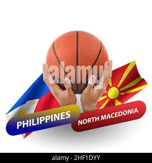 Match de basket-ball, équipes nationales philippines contre le nord de la macédoine Banque D'Images