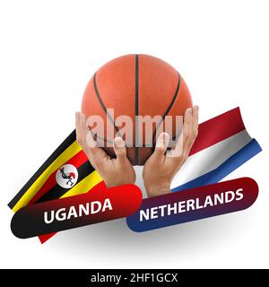 Match de basket-ball, équipes nationales ouganda vs pays-bas Banque D'Images