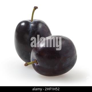 Plum isolé sur fond blanc avec clipping path Banque D'Images