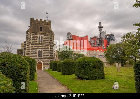 St Clements Church West Thurrock utilisé dans le film 4 mariages et funérailles Banque D'Images