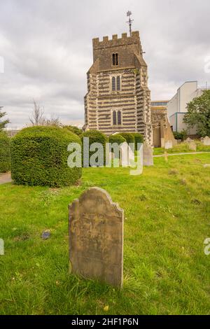 St Clements Church West Thurrock utilisé dans le film 4 mariages et funérailles Banque D'Images