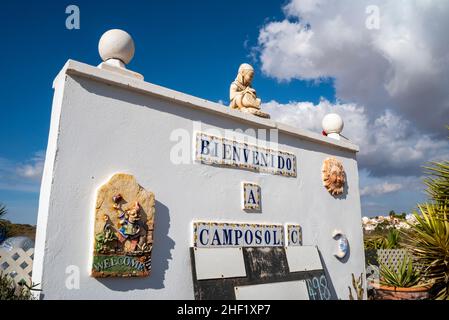 Communauté jardin paysagé à Camposol, région de Murcia, Costa Calida, Espagne.Une ville populaire avec les anciens pats britanniques.Régime volontaire du secteur C. Banque D'Images