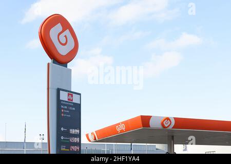 VALENCE, ESPAGNE - 13 JANVIER 2022 : Galp est une société multinationale de l'énergie, dont le siège est à Lisbonne, au Portugal Banque D'Images