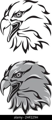 aigle, logo, aigle en forme de flèche, oiseau, portrait,vecteur, image, isolé, signe pour les entreprises, équipe sportive Illustration de Vecteur