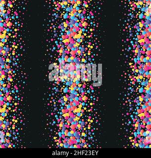 Motif amusant sans couture coloré avec confettis.Décoration vectorielle Illustration de Vecteur