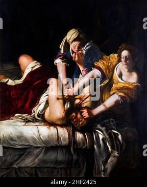 Judith Beheading Holofernes par Artemisia Gentileschi (1593-1656), huile sur toile, c.1620 Banque D'Images