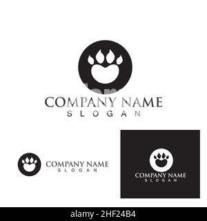 Symbole imprimé pied de chien et logo vectoriel Illustration de Vecteur