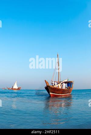 La vie traditionnelle arabe des pêcheurs OMAN, QATAR Banque D'Images