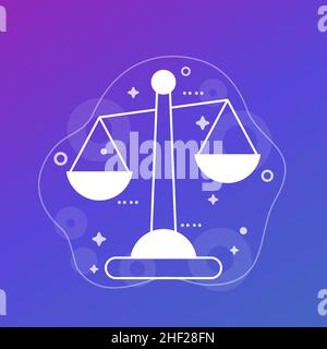 Éthique, balance illustration vectorielle avec des échelles Illustration de Vecteur