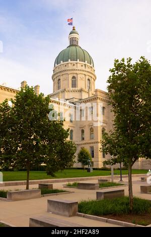 Indianapolis, Indiana, États-Unis - 19 octobre 2021 : le Capitole de l'État de l'Indiana 1800s Banque D'Images