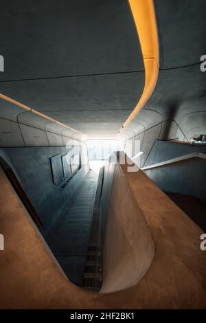 Musée de montagne de Messner Corones dans les Dolomites, Italie, pris en décembre 2021, post-traité en utilisant le bracketing d'exposition Banque D'Images