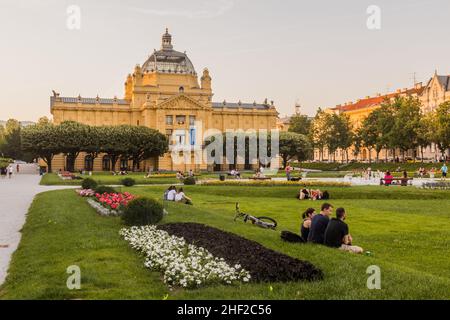 ZAGREB, CROATIE - 14 JUIN 2019 : Pavillon de l'art à Zagreb, Croatie Banque D'Images