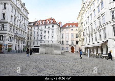 Vienne, Autriche.Mémorial pour les victimes juives autrichiennes de la Shoah sur Judenplatz Banque D'Images