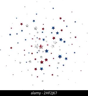 Juillet 4 contexte avec cadre stardust.Bordure en étoiles rouges et bleues pour le motif graphique du jour de l'indépendance américaine. eps Illustration de Vecteur