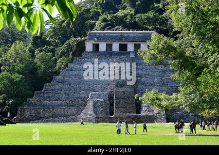 Temple des inscriptions (El Templo de las Inscripciones), site archéologique de Palenque, état du Chiapas, Mexique, Amérique du Nord,Site du patrimoine mondial Banque D'Images