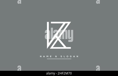 Lettre abstraite moderne KZ, logo ZK.Icône KZ minimale, ZK initiale.Vecteur ZK initial Illustration de Vecteur