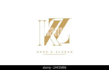 Lettre abstraite moderne KZ, logo ZK.Icône KZ minimale, ZK initiale.Vecteur ZK initial Illustration de Vecteur