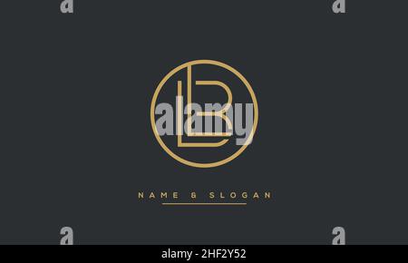 Motif moderne abstrait lettre LB, logo BL.Vecteur d'icône basé sur lb, BL initial minimal Illustration de Vecteur