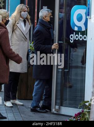 Londres, Royaume-Uni.13th janvier 2022.Le maire de Londres, Sadiq Khan, a vu arriver aux studios radio mondiaux.Crédit : SOPA Images Limited/Alamy Live News Banque D'Images