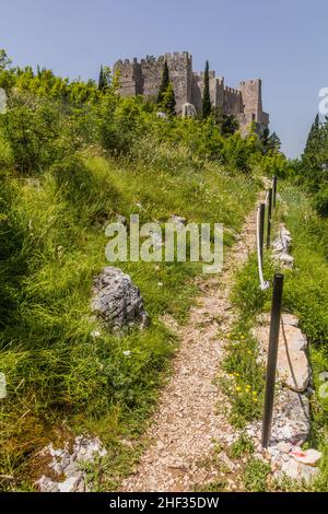 Forteresse de Blagaj (Stjepan-grad) près de Mostar, Bosnie-Herzégovine Banque D'Images