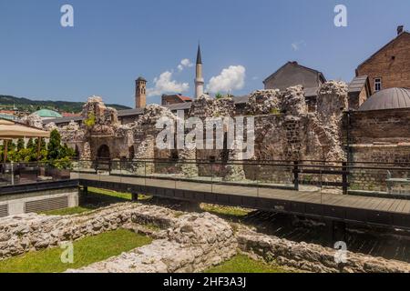 Ruines de Taslihan (auberge historique) à Sarajevo.Bosnie-Herzégovine Banque D'Images