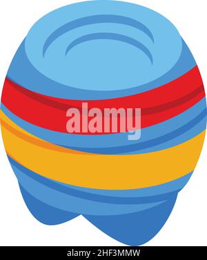 Icône turban colorée vecteur isométrique.Chapeau arabe.Inde Illustration de Vecteur
