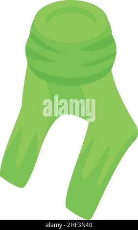 Icône de turban verte vecteur isométrique.Beauté bédouine.Homme arabe Illustration de Vecteur