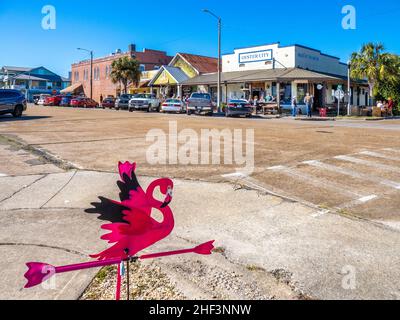 Centre-ville d'Apalachicola dans la panpoignée ou la côte oubliée de Floride USA Banque D'Images