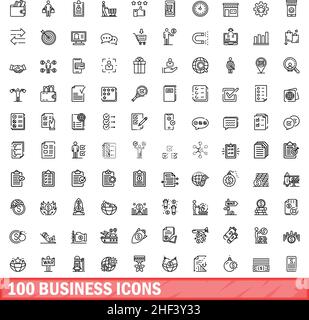 ensemble de 100 icônes professionnelles. Illustration de 100 icônes professionnelles ensemble de vecteurs isolé sur fond blanc Illustration de Vecteur