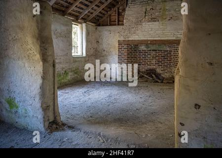 Ruines d'une maison d'esclaves à Kingsley Plantation sur l'île de fort George à Jacksonville, Floride.(ÉTATS-UNIS) Banque D'Images