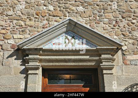 Église de Sant Andreu à Orrius de la région de Maresme province de Barcelone, Catalogne, Espagne Banque D'Images