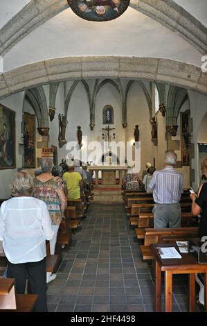 Église de Sant Andreu à Orrius de la région de Maresme province de Barcelone, Catalogne, Espagne Banque D'Images