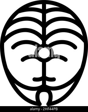 Icône de la ligne de tranches de thon dans un style tendance.Contour de l'icône de vecteur de tranche de steak de thon isolée sur fond blanc. Illustration de Vecteur