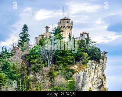 Della Rocca Guaita, la plus ancienne forteresse de San Marino, Italie Banque D'Images