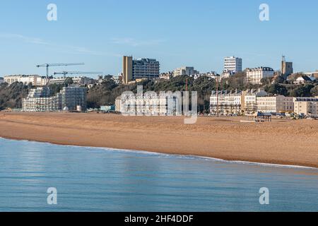 Construction en cours au développement du port de bord de mer Shoreline de Folkestone, sur Marine Parade. Banque D'Images