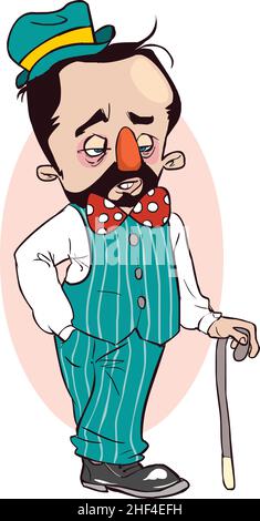 vector illustration cartoon gentleman, elegant man. Illustration de Vecteur