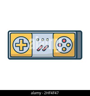 Icône de manette de jeu jaune.Joypad pour console, pc et jeux vidéo.Illustration vectorielle en ligne plate. Illustration de Vecteur
