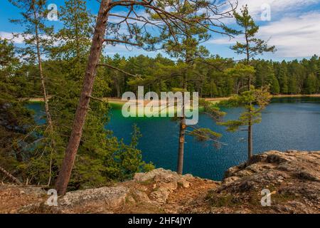 McGinnis Lake North Kawarthas Ontario Canada au printemps Banque D'Images