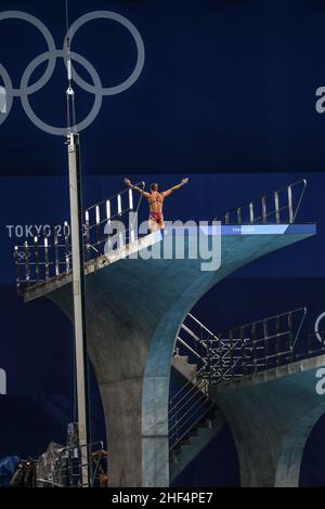 26th JUILLET 2021 - TOKYO, JAPON : plongeur lors d'une session d'entraînement aux Jeux Olympiques de Tokyo 2020 (photo de Mickael Chavet/RX) Banque D'Images