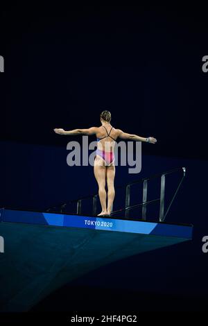 26th JUILLET 2021 - TOKYO, JAPON : plongeur lors d'une session d'entraînement aux Jeux Olympiques de Tokyo 2020 (photo de Mickael Chavet/RX) Banque D'Images