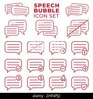 Jeu d'icônes de bulle vocale.Collection d'icônes de bulles vocales.Vecteur et illustration. Illustration de Vecteur