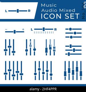 Icône de mixage audio définie.Collection d'icônes d'égaliseur.Vecteur et illustration. Illustration de Vecteur