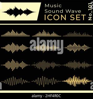 Icône ondes sonores définie.Collection de design vectoriel d'égaliseur d'ondes sonores.Vecteur et illustration. Illustration de Vecteur